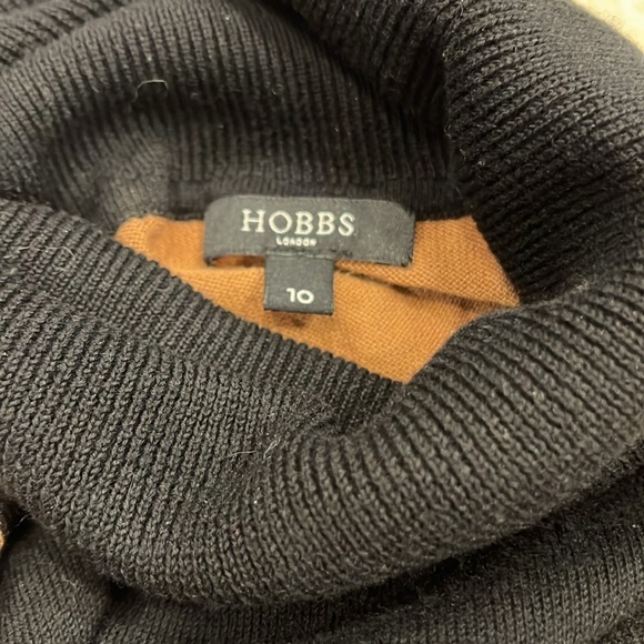 HOBBS London | Wool & Silk Blend Two Tone‎ Turtleneck Sweater | Brown/Black | 10 - Picture 6 of 8